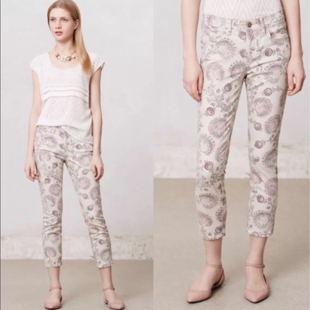 Anthropologie Pilcro and the Letterpress printed pants Cottagecore Size 25